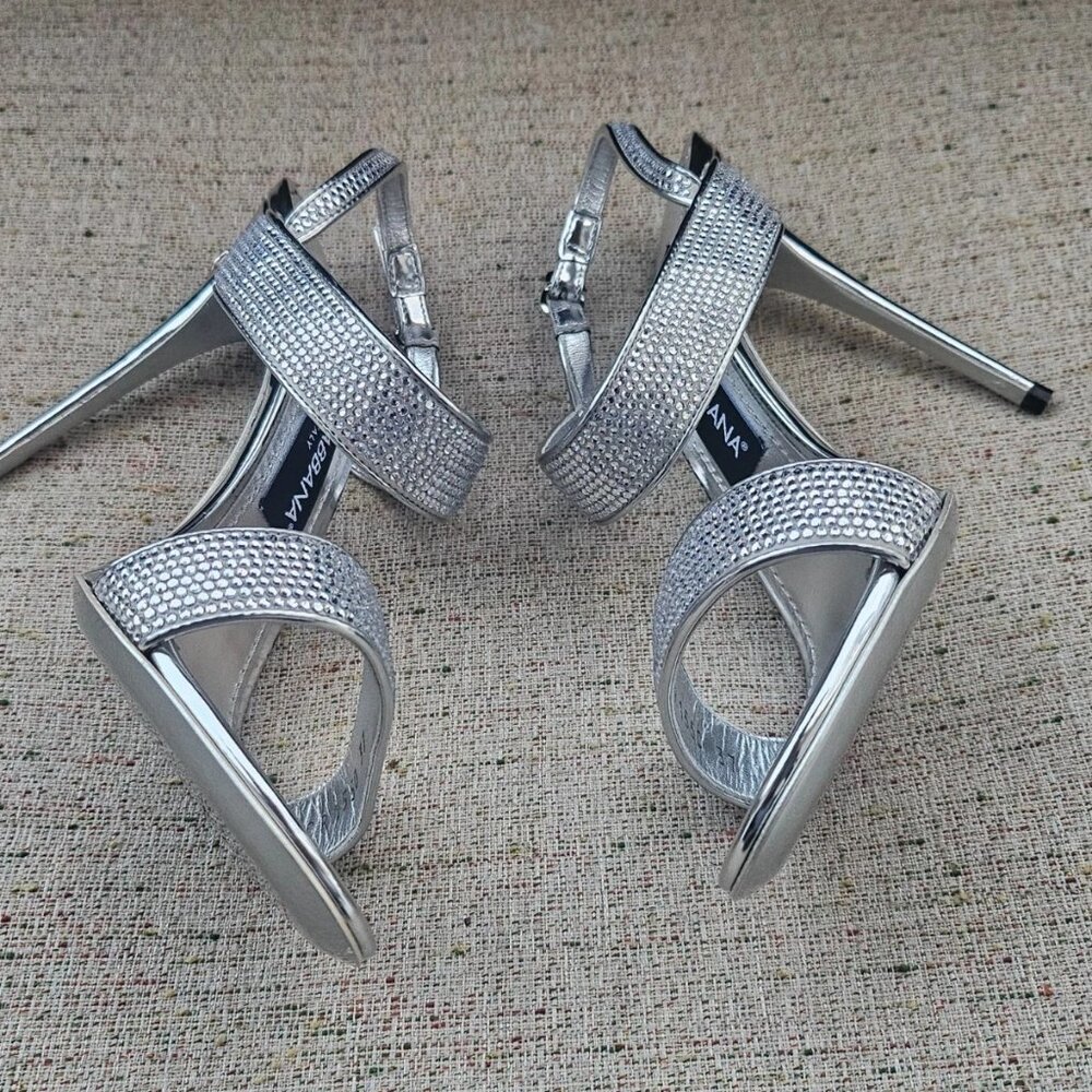 Dolce & Gabbana Women Heel Sandal Silver Tone Shoes Leather Made Italy Size 37 - Picture 4 of 12